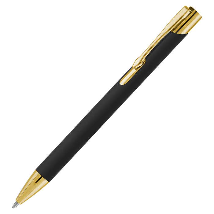 Ручка шариковая, Legend Soft Touch Mirror Gold Requis, черная/золотистая для нанесения логотипа