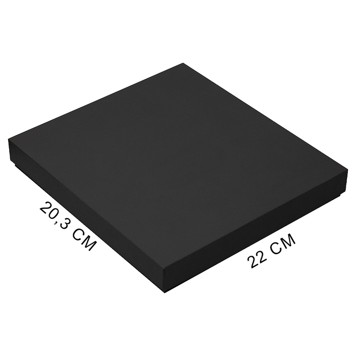 Коробка подарочная, размер  203*220*30 мм,  Solution Gift Soft Touch для ежедневника и ручки, черная для нанесения логотипа
