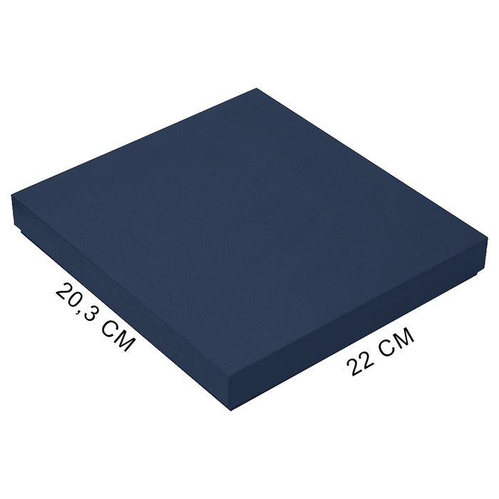 Коробка подарочная, размер  203*220*30 мм,  Solution Gift Soft Touch для ежедневника и ручки, темно-синяя для нанесения логотипа