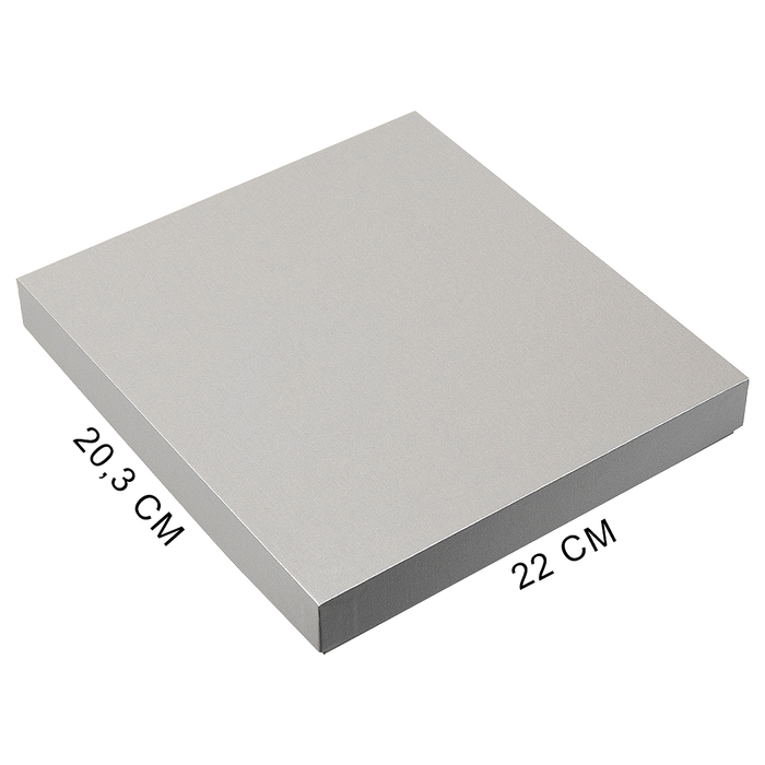 Коробка подарочная, размер  203*220*30 мм,  Solution Gift Linen  для ежедневника и ручки, серебро для нанесения логотипа