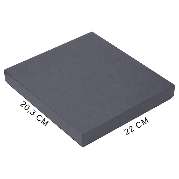 Коробка подарочная, размер  203*220*30 мм,  Solution Gift Linen  для ежедневника и ручки, антрацит (темное серебро) для нанесения логотипа