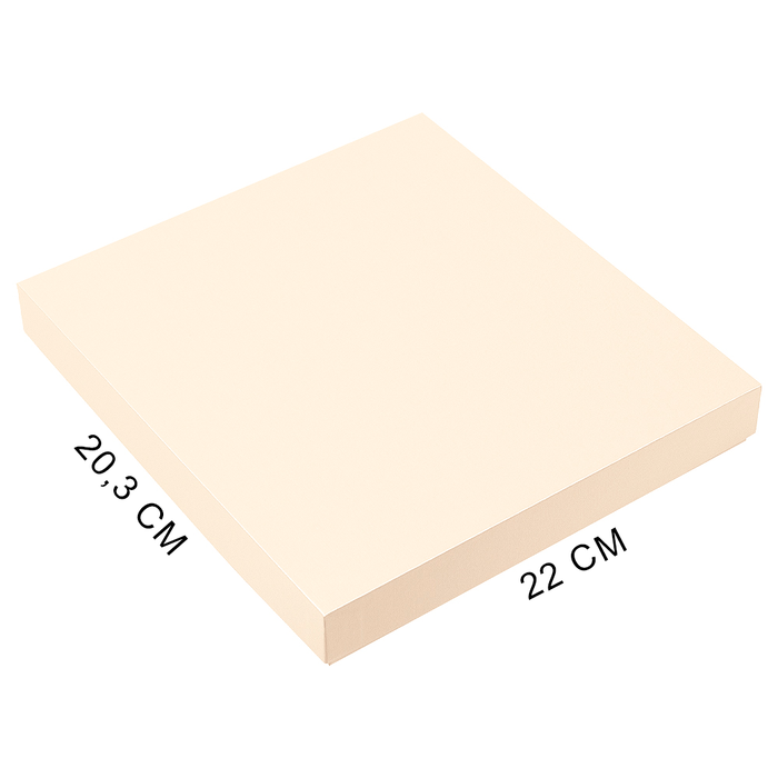Коробка подарочная, размер  203*220*30 мм,  Solution Gift Linen  для ежедневника и ручки, кремовая с блеском для нанесения логотипа