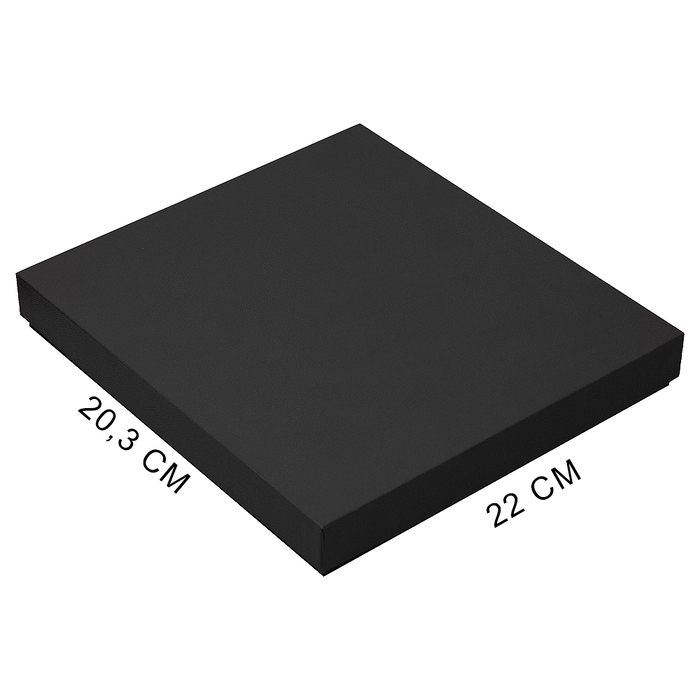 Коробка подарочная, размер  203*220*30 мм,  Solution Gift Fabrique для ежедневника и ручки, черная для нанесения логотипа