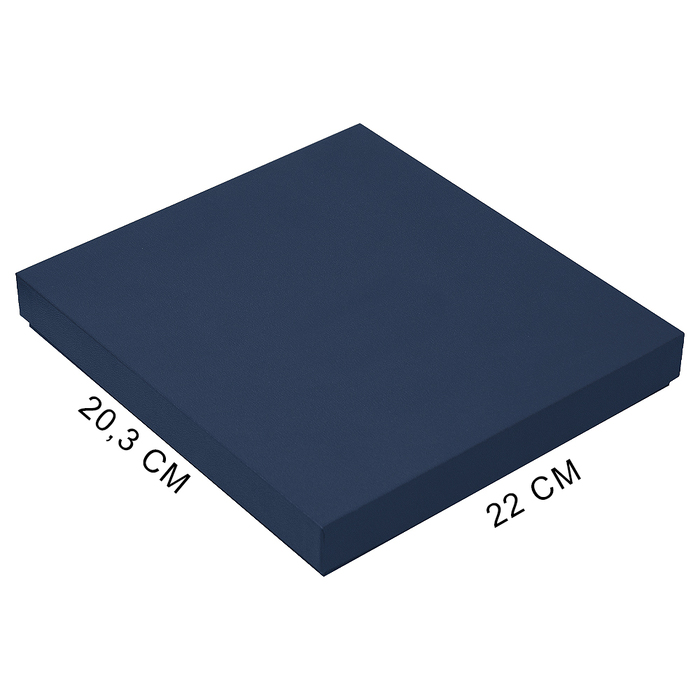 Коробка подарочная, размер  203*220*30 мм,  Solution Gift Fabrique для ежедневника и ручки, темно-синяя для нанесения логотипа