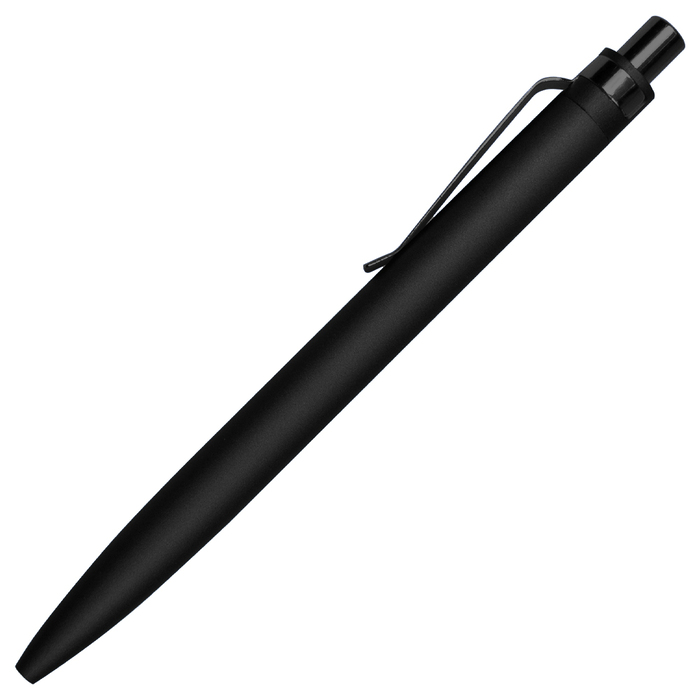 Ручка шариковая Shine Ray Soft touch алюминиевая, черная для нанесения логотипа
