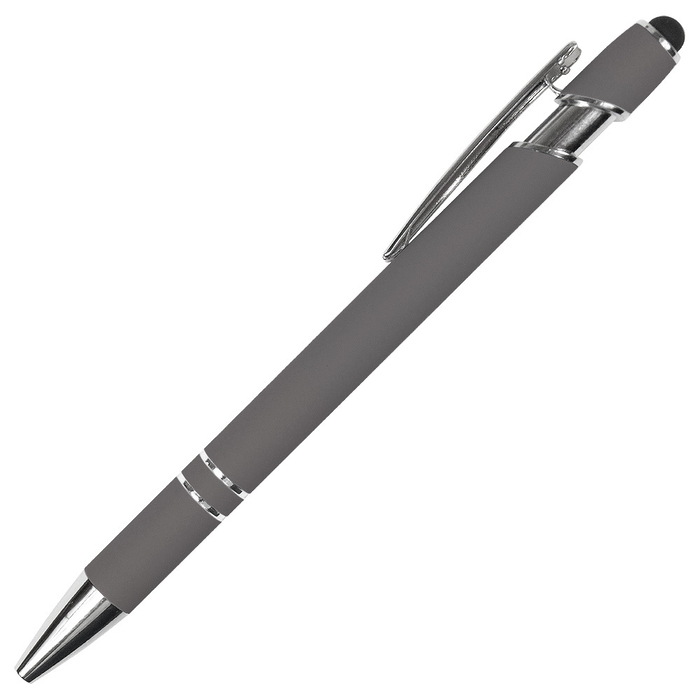 Ручка шариковая, Star Soft Touch Shiny Silver Requis, темно-серая для нанесения логотипа