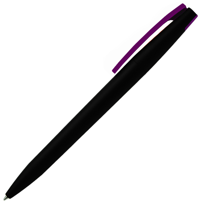 Ручка шариковая, пластиковая софт-тач, Zorro Color Mix, черная/фиолетовая для нанесения логотипа
