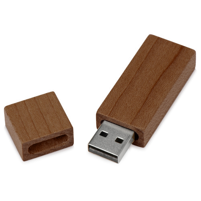 Флеш накопитель USB 2.0 Maple Square 32GB, клен, коричневый/коричневый для нанесения логотипа