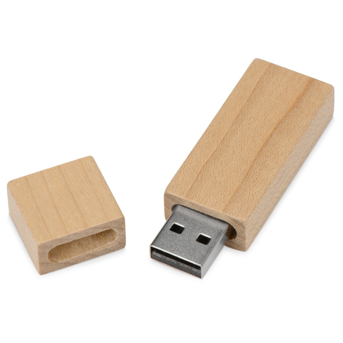 Флеш накопитель USB 2.0 Maple Square 32GB, клен, дерево/дерево для нанесения логотипа