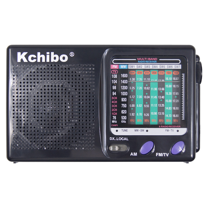 Портативное карманное радио 9 FM/MW/Sw1-7 (TV2-5CH), Heritage Old Wave, цвет черный для нанесения логотипа