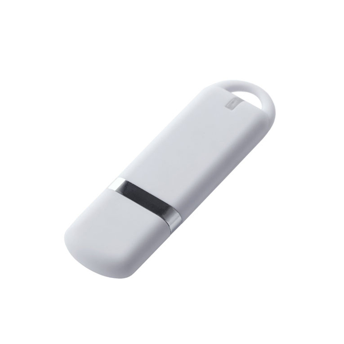 Флеш накопитель USB 2.0 Memo 16GB, пластик Софт Тач, белый/белый для нанесения логотипа