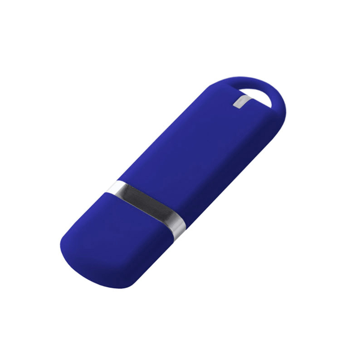 Флеш накопитель USB 2.0 Memo 16GB, пластик Софт Тач, синий/синий для нанесения логотипа