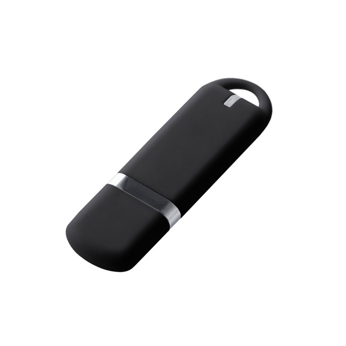 Флеш накопитель USB 2.0 Memo 32GB, пластик Софт Тач, черный/черный для нанесения логотипа