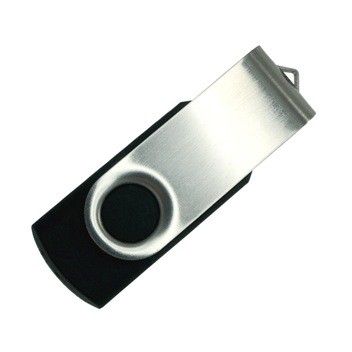 Флеш накопитель Twister 16GB, пластик Софт Тач/металл, черный/серебро для нанесения логотипа