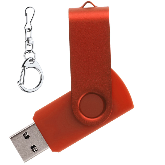 Флеш накопитель USB 2.0 Twister 32GB, пластик Софт Тач/металл, красный/красный для нанесения логотипа