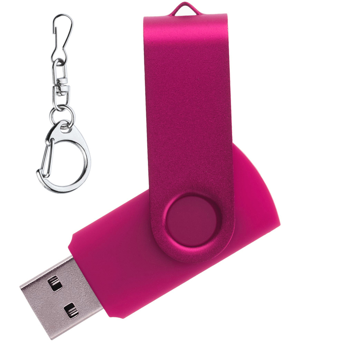 Флеш накопитель USB 2.0 Twister 32GB, пластик Софт Тач/металл, розовый/розовый для нанесения логотипа