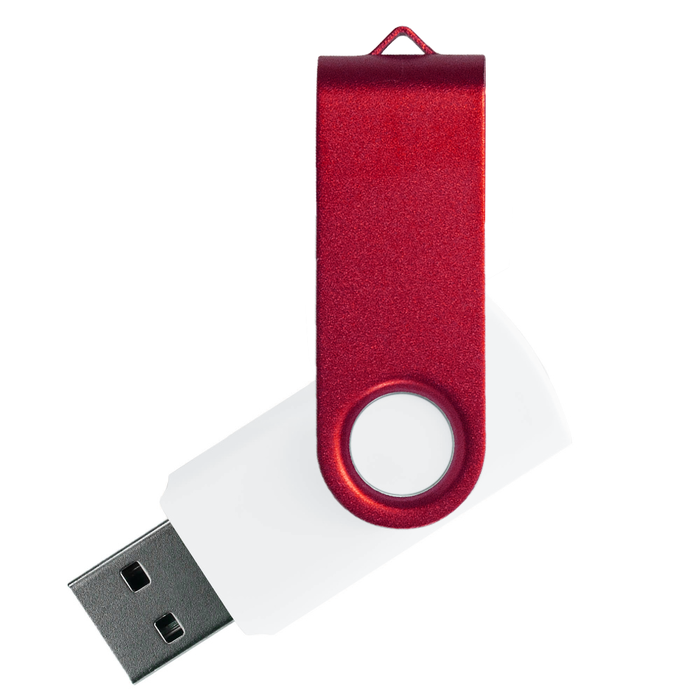 Флеш накопитель USB 2.0 Twister Сolor Mix 16GB, пластик Софт Тач/металл, белый/красный для нанесения логотипа