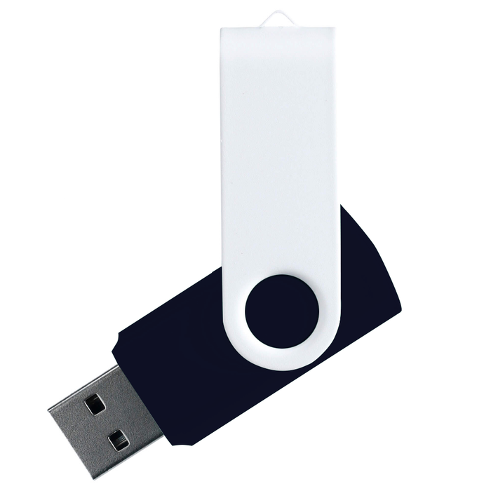 Флеш накопитель USB 2.0 Twister Сolor Mix 16GB, пластик Софт Тач/металл, черный/белый для нанесения логотипа