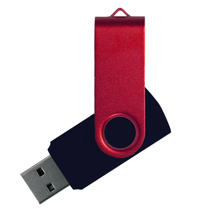 Флеш накопитель USB 2.0 Twister Сolor Mix 16GB, пластик Софт Тач/металл, черный/красный для нанесения логотипа