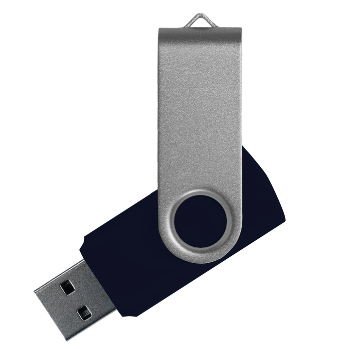 Флеш накопитель USB 2.0 Twister Сolor Mix 16GB, пластик Софт Тач/металл, черный/серебристый для нанесения логотипа