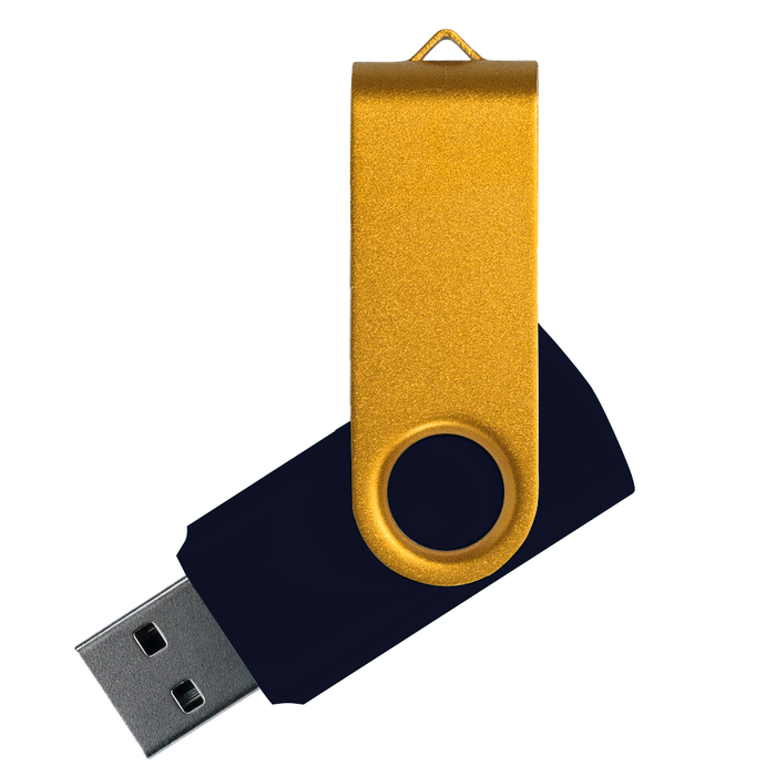 Флеш накопитель USB 2.0 Twister Сolor Mix 16GB, пластик Софт Тач/металл, черный/желтый для нанесения логотипа