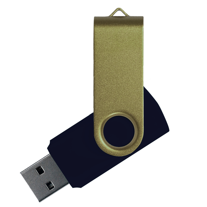 Флеш накопитель USB 2.0 Twister Сolor Mix 16GB, пластик Софт Тач/металл, черный/оливковый для нанесения логотипа