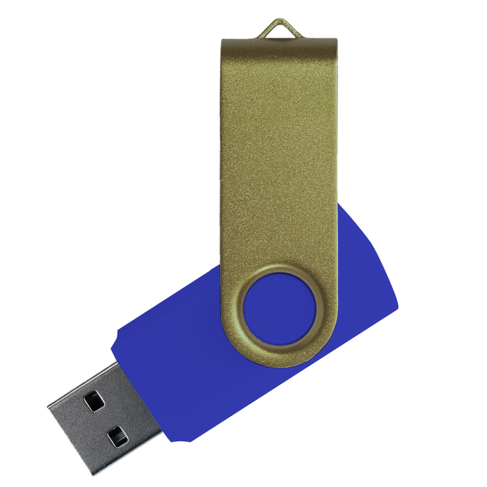 Флеш накопитель USB 2.0 Twister Сolor Mix 16GB, пластик Софт Тач/металл, синий/оливковый для нанесения логотипа