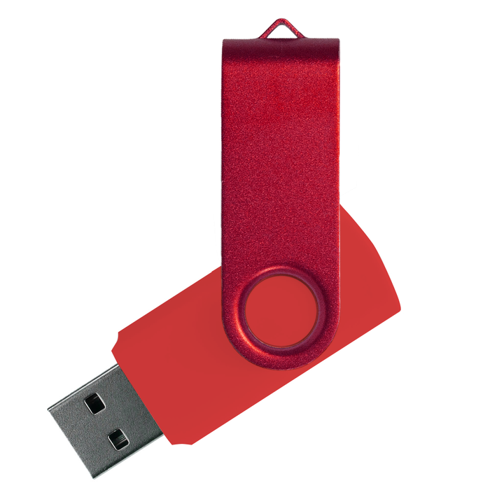 Флеш накопитель USB 2.0 Twister Сolor Mix 16GB, пластик Софт Тач/металл, красный/красный для нанесения логотипа