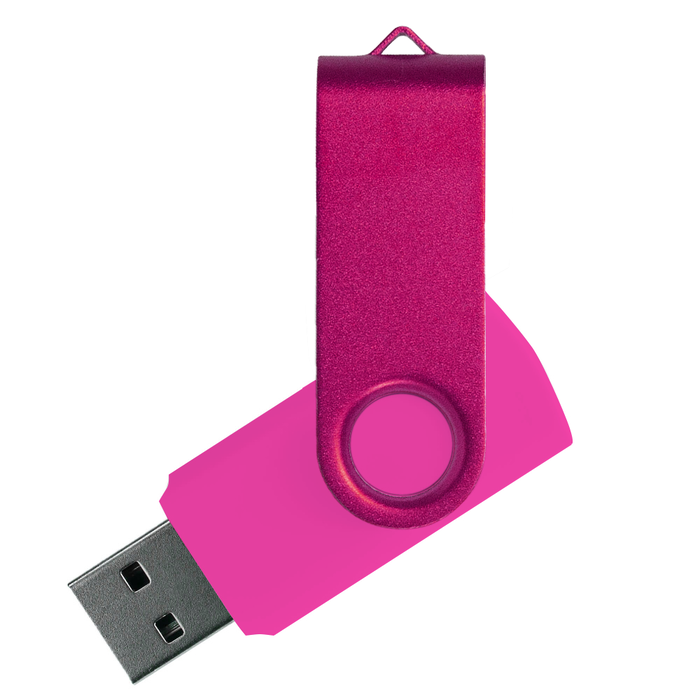 Флеш накопитель USB 2.0 Twister Сolor Mix 16GB, пластик Софт Тач/металл, розовый/розовый для нанесения логотипа