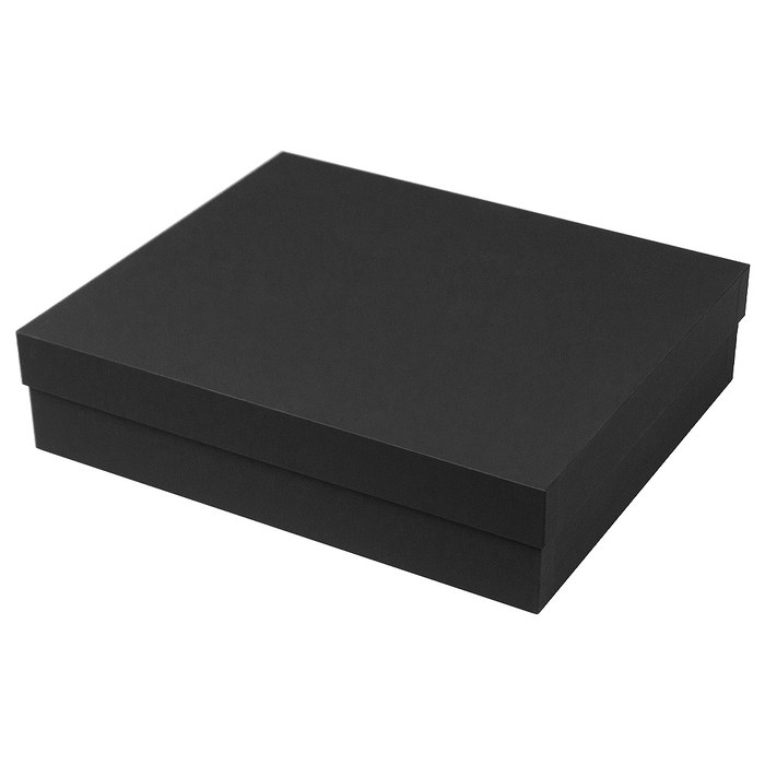Коробка подарочная Solution Superior Alfa Soft Touch  под ежедневник, ручку и термос, 33,3*28,2*8 см, цвет черный, черный ложемент (с вырубленным ложементом) для нанесения логотипа