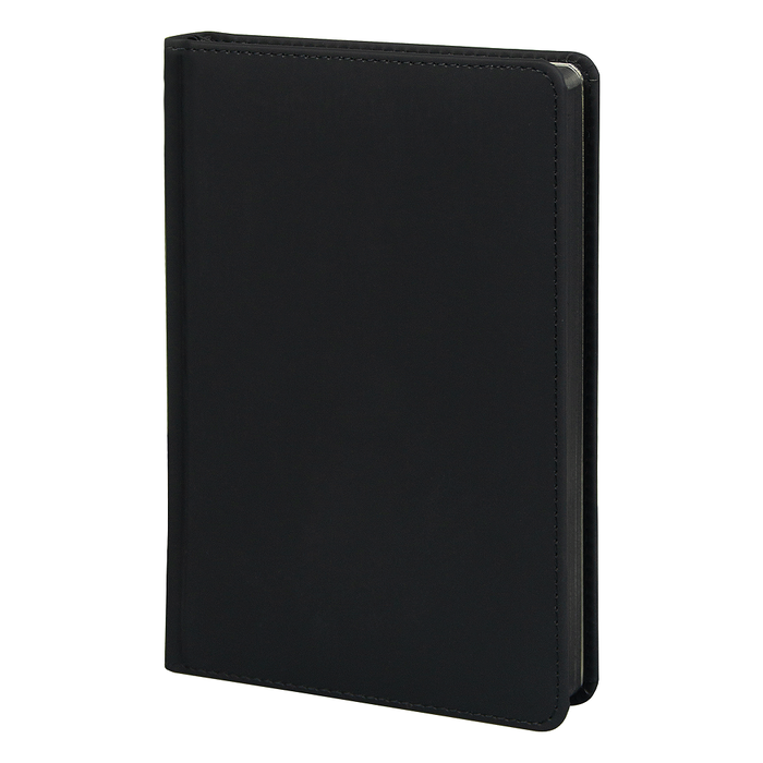 Ежедневник полудатированный Classic Soft А5, черный, в твердой обложке с поролоном для нанесения логотипа