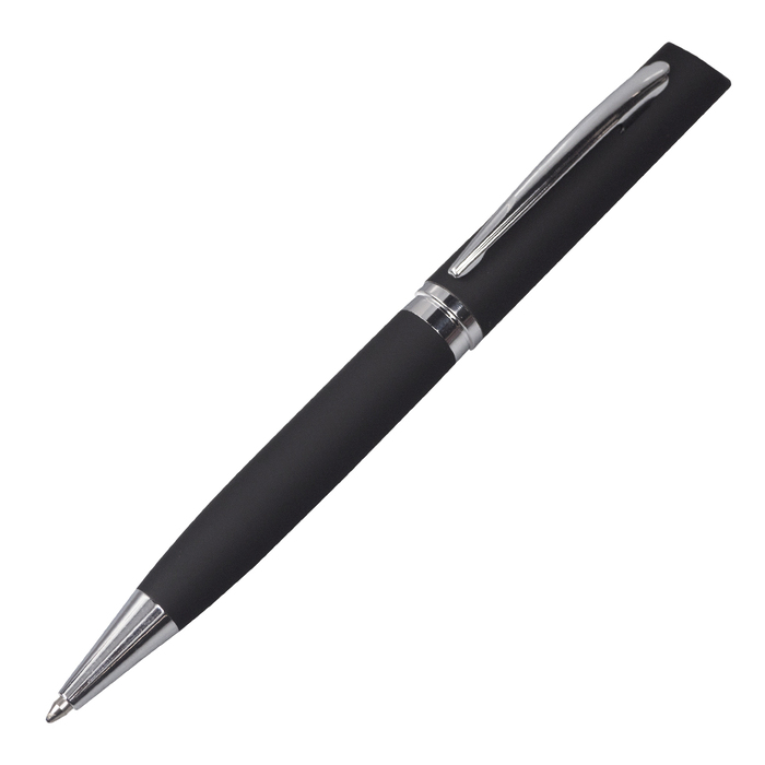 Ручка шариковая Grand Сerutti софт тач металлическая, черная/серебристая для нанесения логотипа