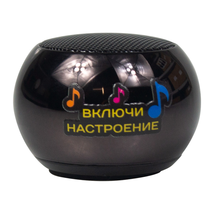 Колонка беспроводная  MyTone Mini Sound Print Sample, черная металлик для нанесения логотипа