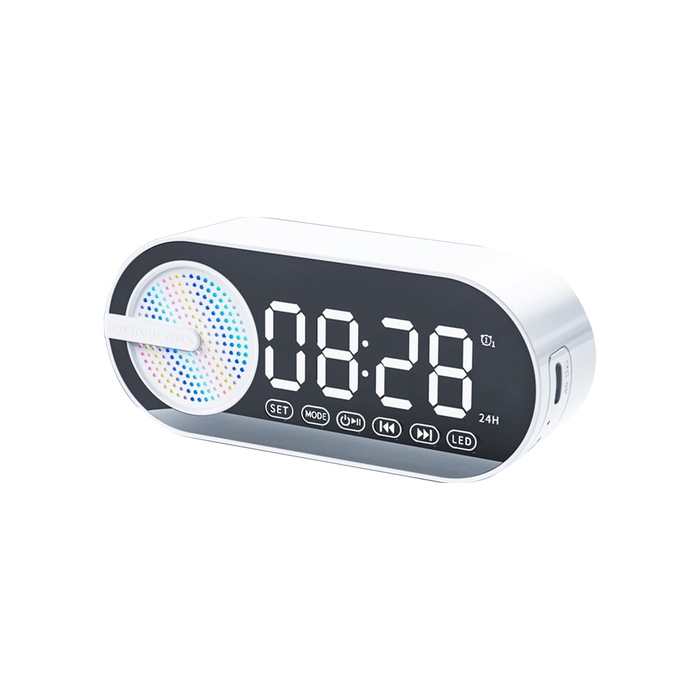 Колонка беспроводная  MyTone Sound Clock c часами,  белая для нанесения логотипа