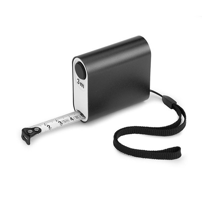 Рулетка Tools Rover алюминиевая, 3м, черная для нанесения логотипа