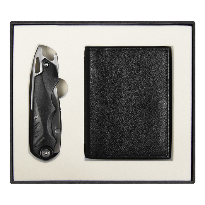 Набор подарочный Solution Superior Duo (футляр для кредитных карт Leather Land, нож Tools Impression) для нанесения логотипа