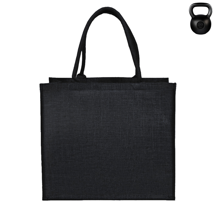 Сумка из джута Caravan Jute, размер 36*40*21 см, черный для нанесения логотипа