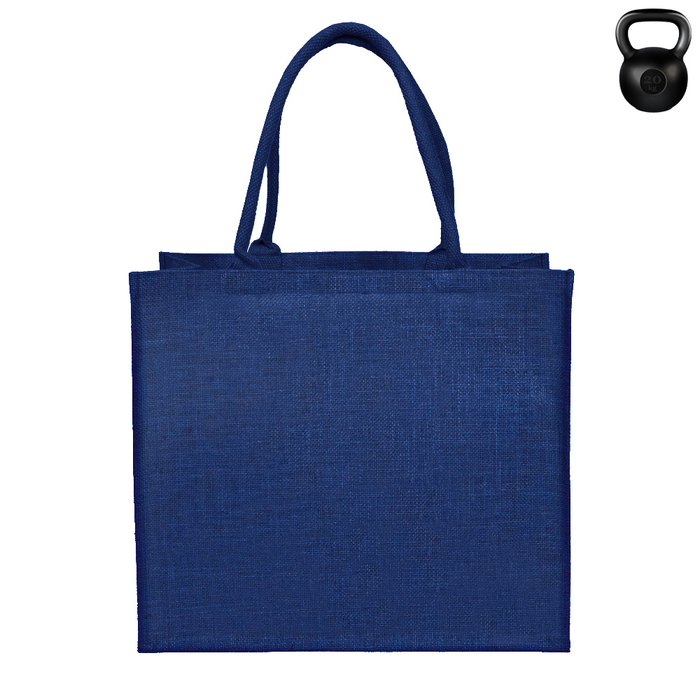 Сумка из джута Caravan Jute, размер 36*40*21 см, темно-синяя для нанесения логотипа