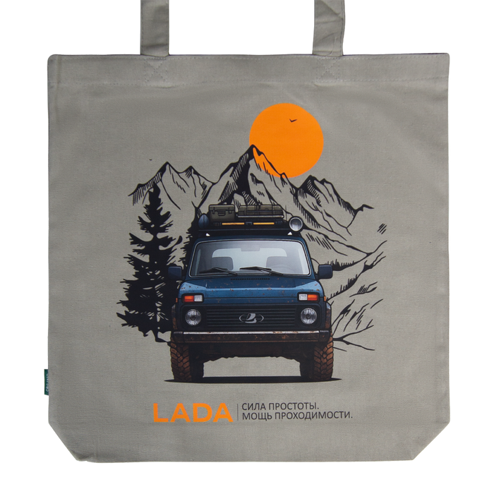Сумка из плотного хлопка Caravan 220 Print Sample Lada, плотность 220 г/м2, серая 415 для нанесения логотипа