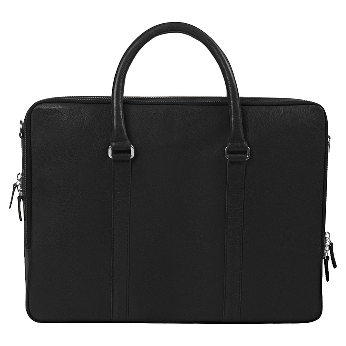 Портфель для ноутбука Vancouver Leather из натуральной кожи, черный для нанесения логотипа