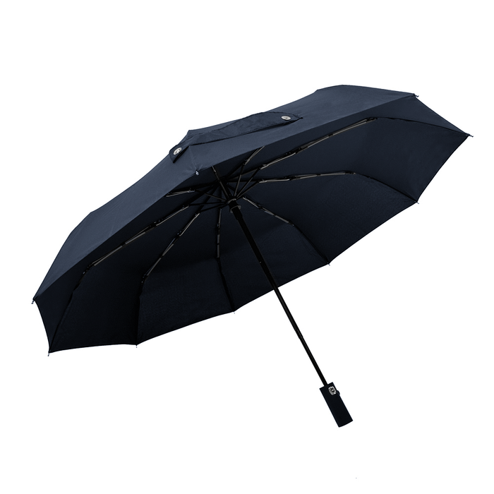 Зонт складной автоматический c плавным закрытием, Forest Lotus Safeclosing, диаметр 100 см, радиус 23 дюйма, 9 панелей, в подарочной коробке, темно-синий для нанесения логотипа