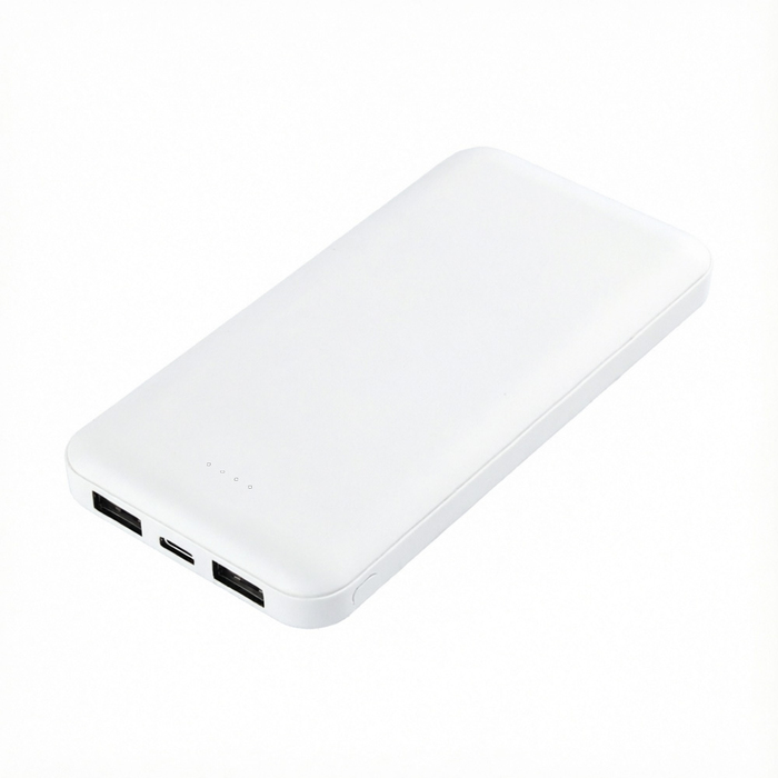 Внешний аккумулятор (powerbank) «Amper», 10 000 mAH, 5V 2.0 A, белый для нанесения логотипа