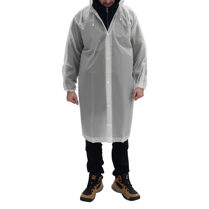 Дождевик RainForest, унисекс, материал EVA, размер XL-XXL, белый для нанесения логотипа