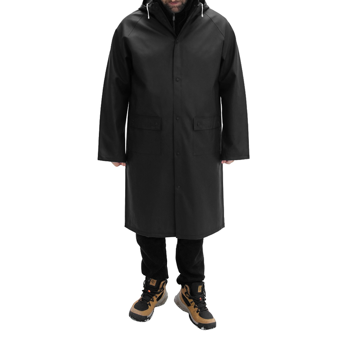 Дождевик Belfast Bi-color, материал PVC, размер XL-XXL, черно-черный для нанесения логотипа
