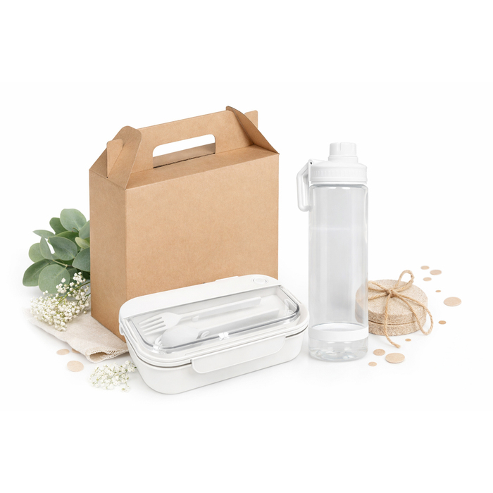 Набор подарочный Solution Everyday Kit  Duo (бутылка для воды, ланчбокс), белый для нанесения логотипа