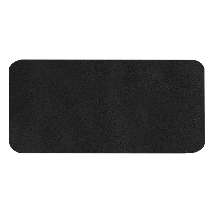 Шеврон Rectangle Smooth Leather размер 60*30 мм, черный, со скругленными углами для нанесения логотипа
