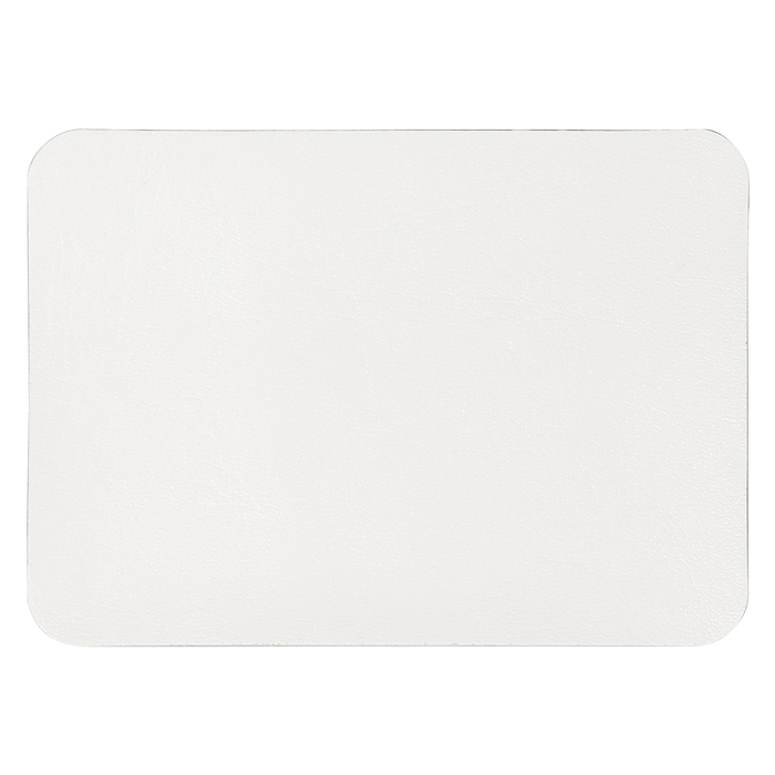 Шеврон Rectangle Cowhide размер 50*70 мм, белый, со скругленными углами для нанесения логотипа