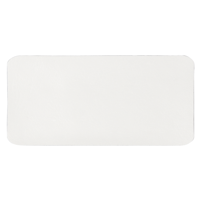 Шеврон Rectangle Cowhide размер 60*30 мм, белый, со скругленными углами для нанесения логотипа
