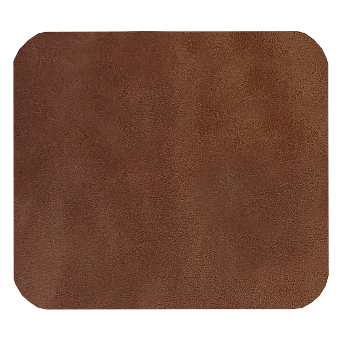 Шеврон Rectangle Smooth Leather размер 40*35 мм, коричневый, со скругленными углами для нанесения логотипа