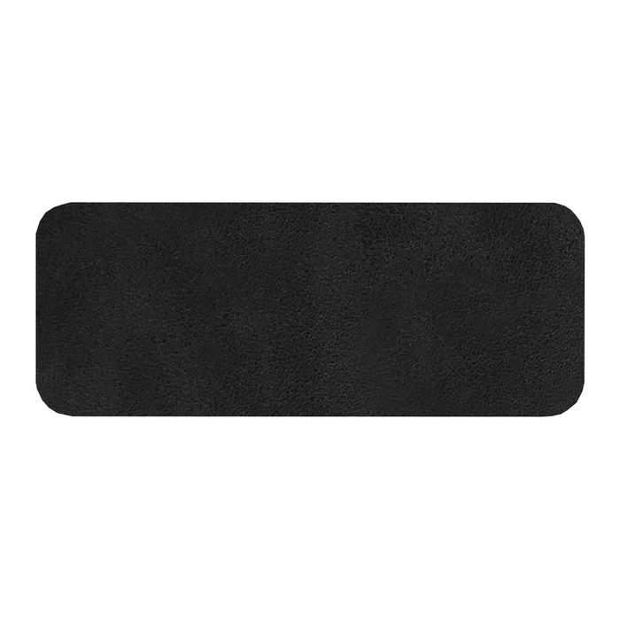 Шеврон Rectangle Smooth Leather размер 75*29 мм, черный, со скругленными углами для нанесения логотипа